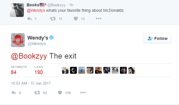 wendy's tweet making fun of McDonald's